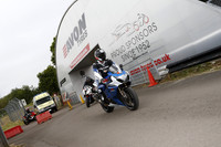 Suzuki GSX R blue and white